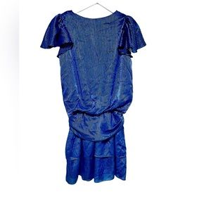 Drop Waist Shirt Dress Black with Shiny Blue Stripes Sz 6